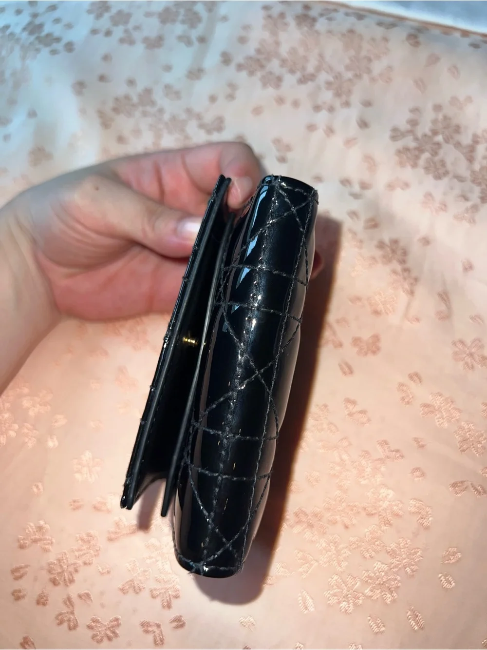 Lady Dior Cannage Lotus Wallet - AUTHENTIC
